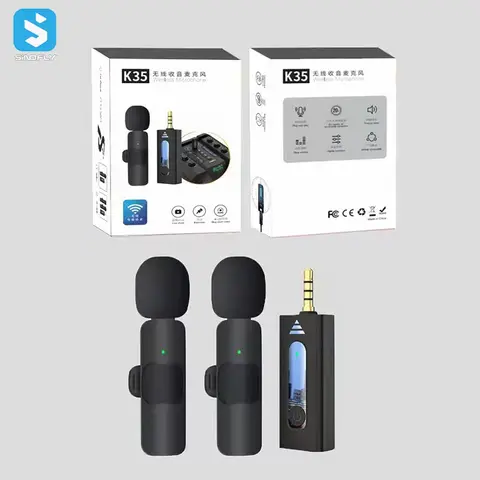 K35-Microphone sans fil à revers pour téléphone portable, caméra, vlogging, flux en direct, avec prise jack 3.5mm